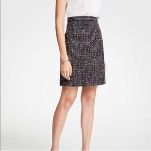 Ann Taylor Purple/Black Tweed Pencil Skirt